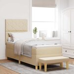 vidaXL Lit à ressorts avec matelas Crème 80 x 200 cm tissu