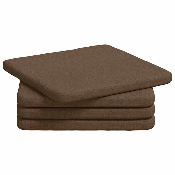 vidaXL Coussins de siège 4 Pièces Marron 40 x 40 x 3 cm tissu