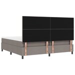 vidaXL Lit avec Sommier Taupe 200x200 cm Tissu