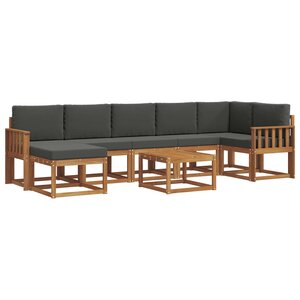 vidaXL Ensemble de canapés d'extérieur 8 Pièces Naturel et Anthracite