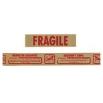 Ruban adhésif en papier kraft imprimé avec message fragile 57 g/m² raja (lot de 36)