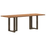 vidaXL Table à manger et bord naturel bois massif chêne rectangulaire