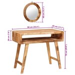 vidaXL Table de Toilette avec étagère Marron bois de manguier massif