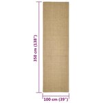 vidaXL Tapis en sisal pour griffoir 100x350 cm