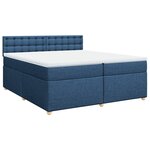 vidaXL Sommier à lattes de lit avec matelas Bleu 200x200 cm Tissu