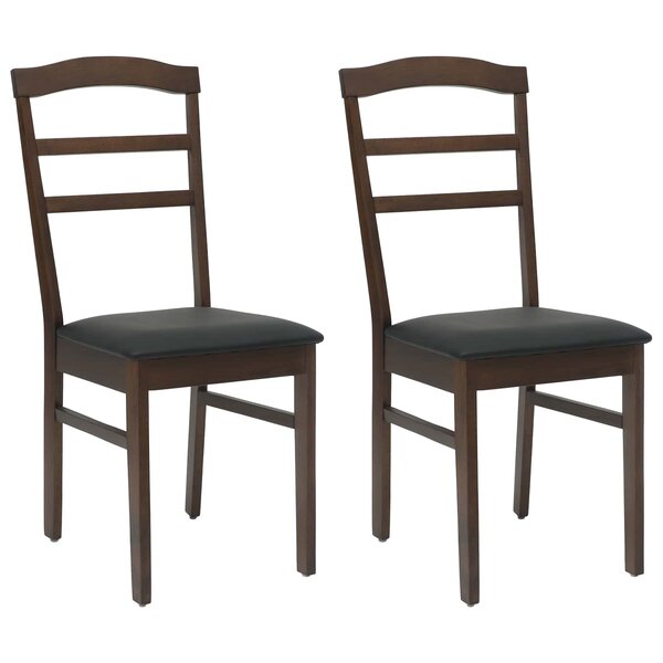 vidaXL Chaise de salle à manger 2 pc Bois de Caoutchouc Massif