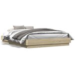 vidaXL Cadre de lit chêne sonoma 150x200 cm bois d'ingénierie