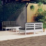 vidaXL Salon de jardin 5 Pièces avec coussins anthracite bois de pin