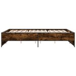 vidaXL Cadre de lit chêne fumé 150x200 cm bois d'ingénierie et métal