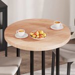 vidaXL Plateau de table Autre Marron clair Ø 80 x 4 cm Chêne massif