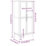 vidaXL Garde-robe FLORO cire marron 77x53x171 cm bois massif de pin