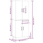 vidaXL Buffet haut Gris béton 69 5x34x180 cm Bois d'ingénierie