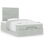 vidaXL Cadre de lit ottoman et matelas gris clair 120x200 cm velours