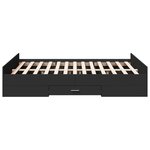 vidaXL Cadre de lit avec tiroirs sans matelas noir 140x190 cm