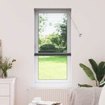 vidaXL Store de Fenêtre avec des rideaux Manuel Gris foncé Aluminium