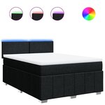vidaXL Sommier à lattes de lit avec matelas Noir 160x200 cm Tissu