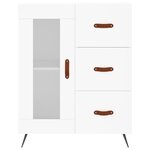 vidaXL Buffet haut Blanc 69 5x34x180 cm Bois d'ingénierie