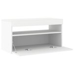 vidaXL Meuble TV avec lumières LED Blanc 75x35x40 cm