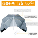 Parasol abri solaire  2 1 x 2 22H cm protection UPF 50 +  sac transport fourni vert foncé