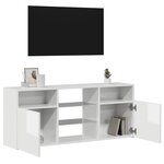 vidaXL Meuble TV avec lumières LED blanc brillant 120x30x50 cm
