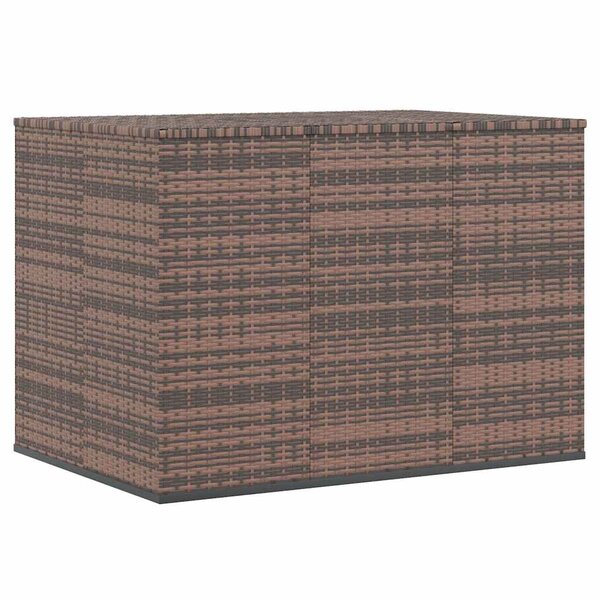 vidaXL Boîte à coussins de jardin Résine tressée 145x100x103 cm Marron