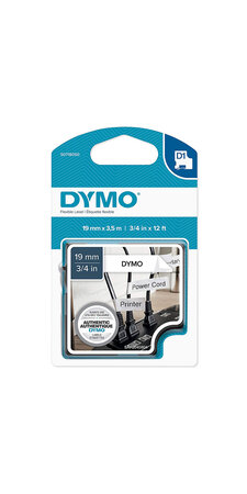 DYMO LabelManager cassette ruban D1 hautes performances  Nylon Flexible  19mm x 3 5m  Noir/Blanc