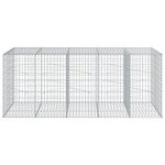 vidaXL Panier gabion avec couvercle 250x100x100 cm fer galvanisé