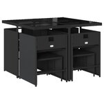 vidaXL Ensemble à manger de jardin 9Pièces coussins noir résine tressée