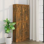 vidaXL Armoire à livres Chêne fumé 82 5x30 5x185 5cm Bois d'ingénierie