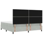 vidaXL Lit à ressorts avec matelas Gris clair 200 x 200 cm Velours
