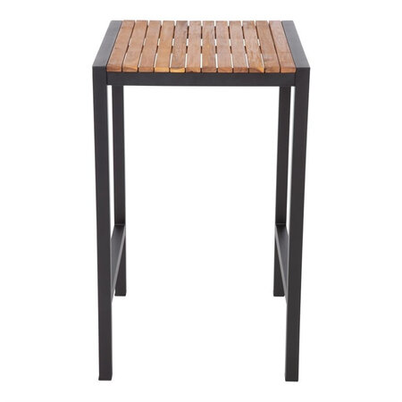Table mange-debout carré en acier et acacia - h1000 mm - bolero -  - acier et bois 600x600x1000mm