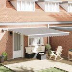 vidaXL Auvent Rétractable with 400 × 300 cm Gris clair