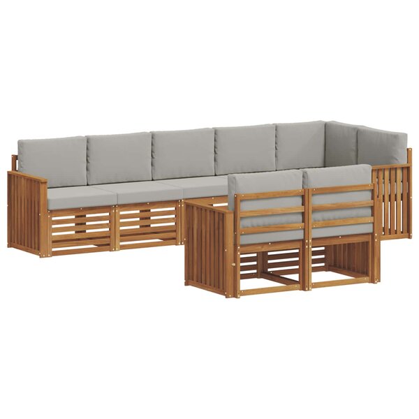 vidaXL Ensembles de canapés avec coussin 8 Pièces Gris Naturel et Clair