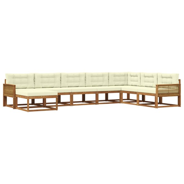 vidaXL Ensemble de canapés d'extérieur 8 pc Naturel et Crème