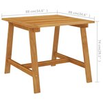 vidaXL Table à manger de jardin 88x88x74 cm Bois d'acacia massif