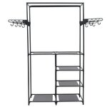 vidaXL Porte-vêtements Acier et tissu non-tissé 87x44x158 cm Noir