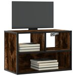 vidaXL Meuble TV chêne fumé 60x31x39 5 cm bois d'ingénierie et métal