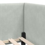 vidaXL Cadre de lit d'angle Gris clair 100 cm x 200 cm tissu