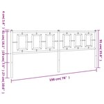vidaXL Tête de lit métal blanc 193 cm