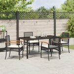 vidaXL Ensemble de salle à manger de jardin 5 pièces avec coussins noir rotin synthétique