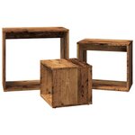 vidaXL Tables gigognes 3 Pièces vieux bois bois d'ingénierie