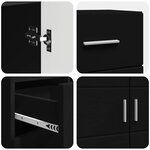 vidaXL Buffet avec tiroir Noir 88 5 x 30 5 x 73 cm Bois d'ingénierie