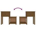 vidaXL Tables de chevet 2 Pièces Marron miel 79 5x38x65 5 cm Pin solide