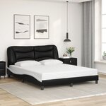 vidaXL Cadre de lit sans matelas noir et blanc 160x200 cm similicuir