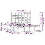vidaXL Cadre de lit avec rangement intégré - 150 x 200 cm  en pin massif