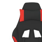 vidaXL Chaise de jeu de massage avec repose-pied Noir et rouge Tissu