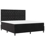 vidaXL Lit à ressorts avec matelas Noir 180 x 200 cm Velours