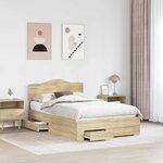 vidaXL Cadre de lit Chêne Sonoma 120 x 200 cm Bois d'ingénierie
