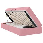 vidaXL Lit avec rangement et matelas Rose 90 x 190 cm Velours