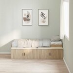 vidaXL Cadre de lit de rangement Chêne Sonoma 80x200 cm